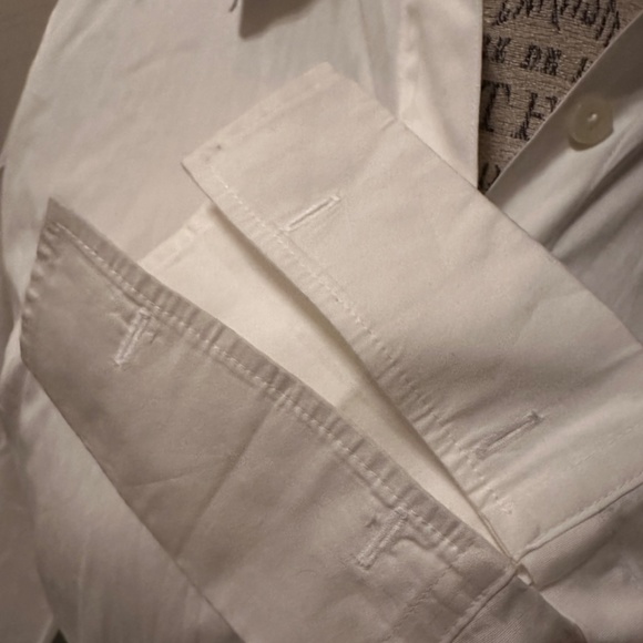 Talbots petites women’s collared white stretch blouse French cuff size 6 EUC - Picture 9 of 9